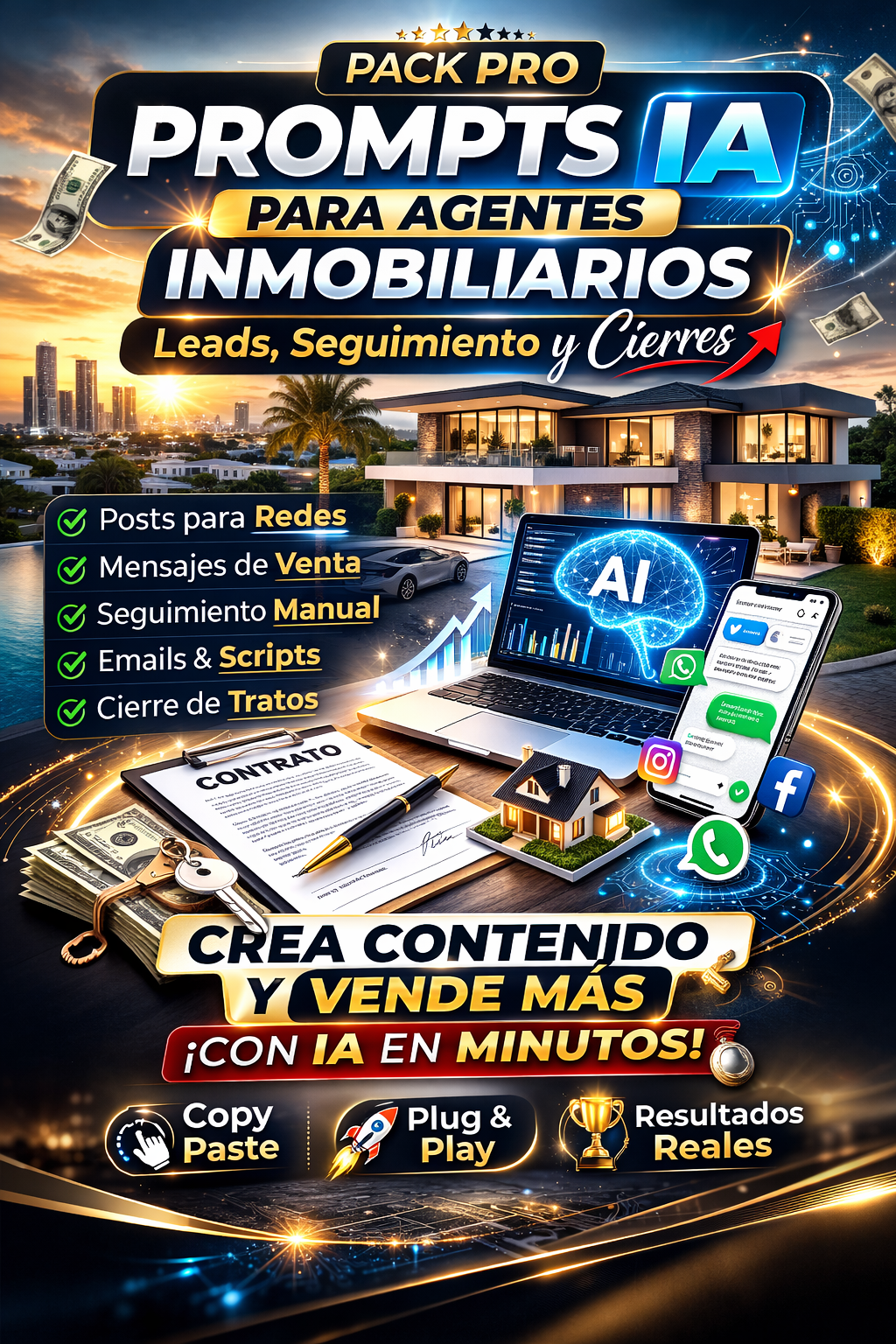Pack Pro de Prompts IA para Agentes Inmobiliarios: Leads, Seguimiento y Cierres